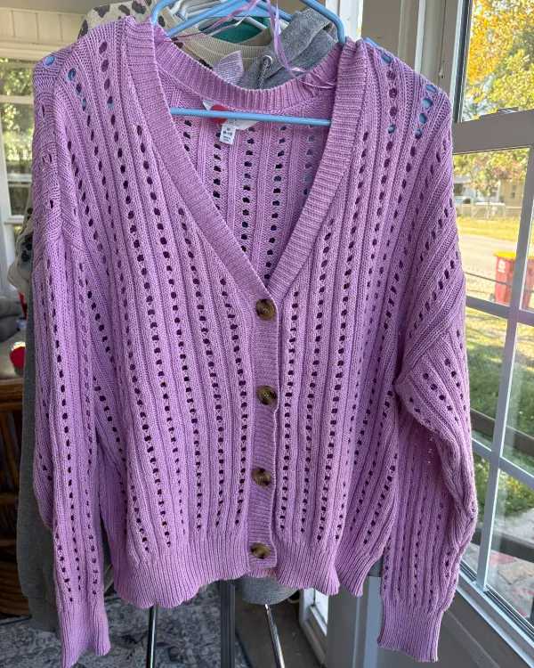 Purple Knit Cargigan
