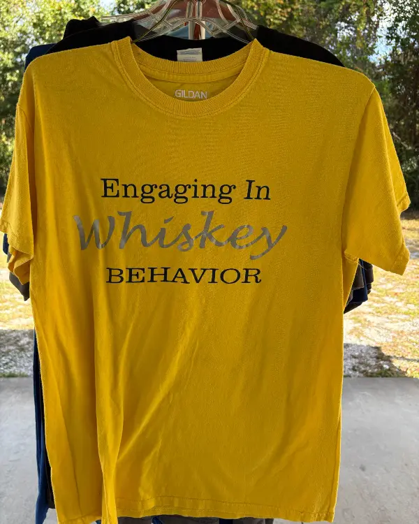 Yellow "Engaging in Whiskey behavior" Tee
