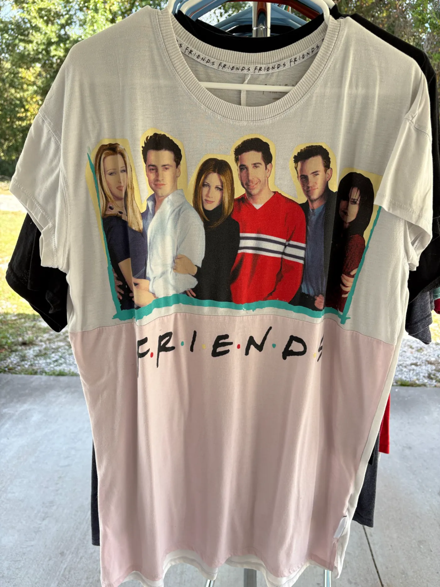 White & Pink "Friends" Tee