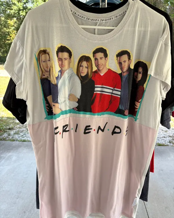 White & Pink "Friends" Tee