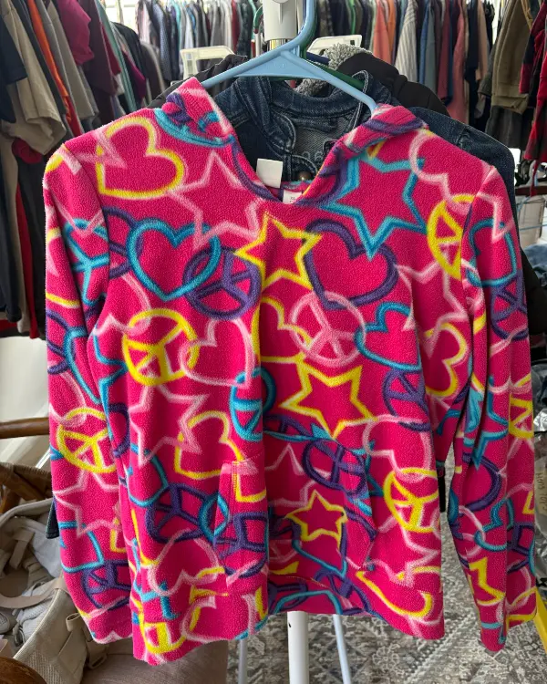 Pink Fleece "Peace" Hoodie