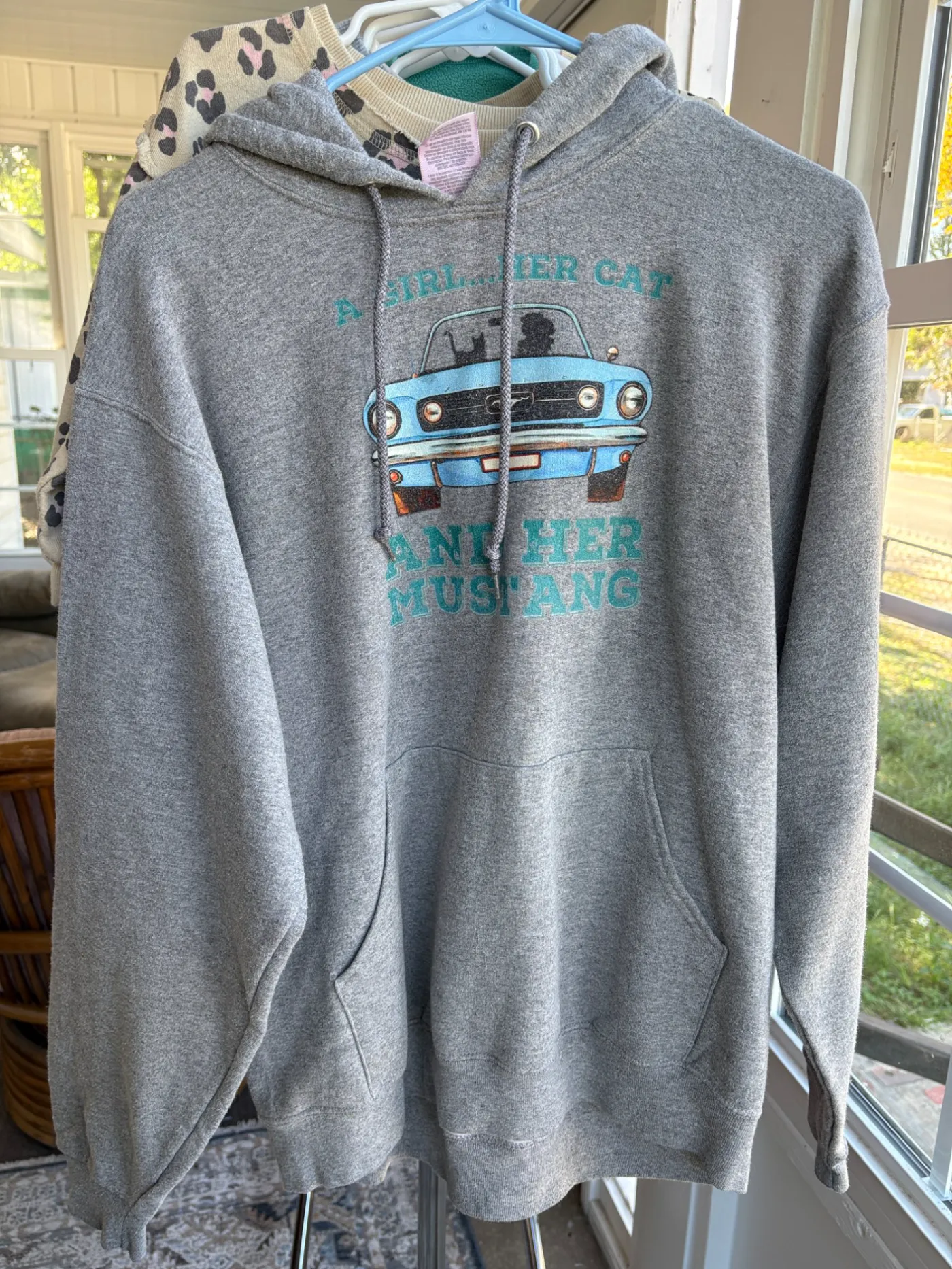 Grey Mustang Graphic Hoodie