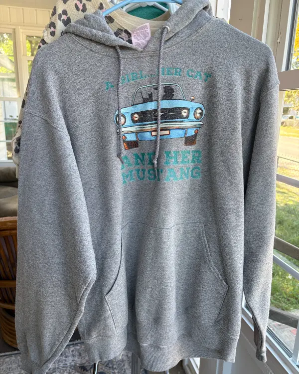 Grey Mustang Graphic Hoodie