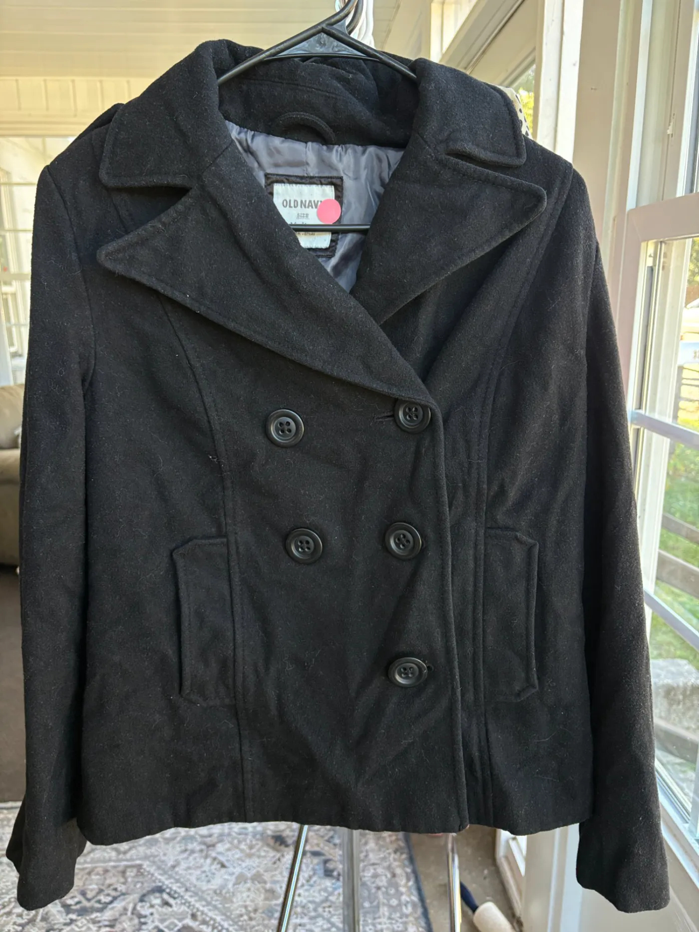 Old Navy Black Button Coat
