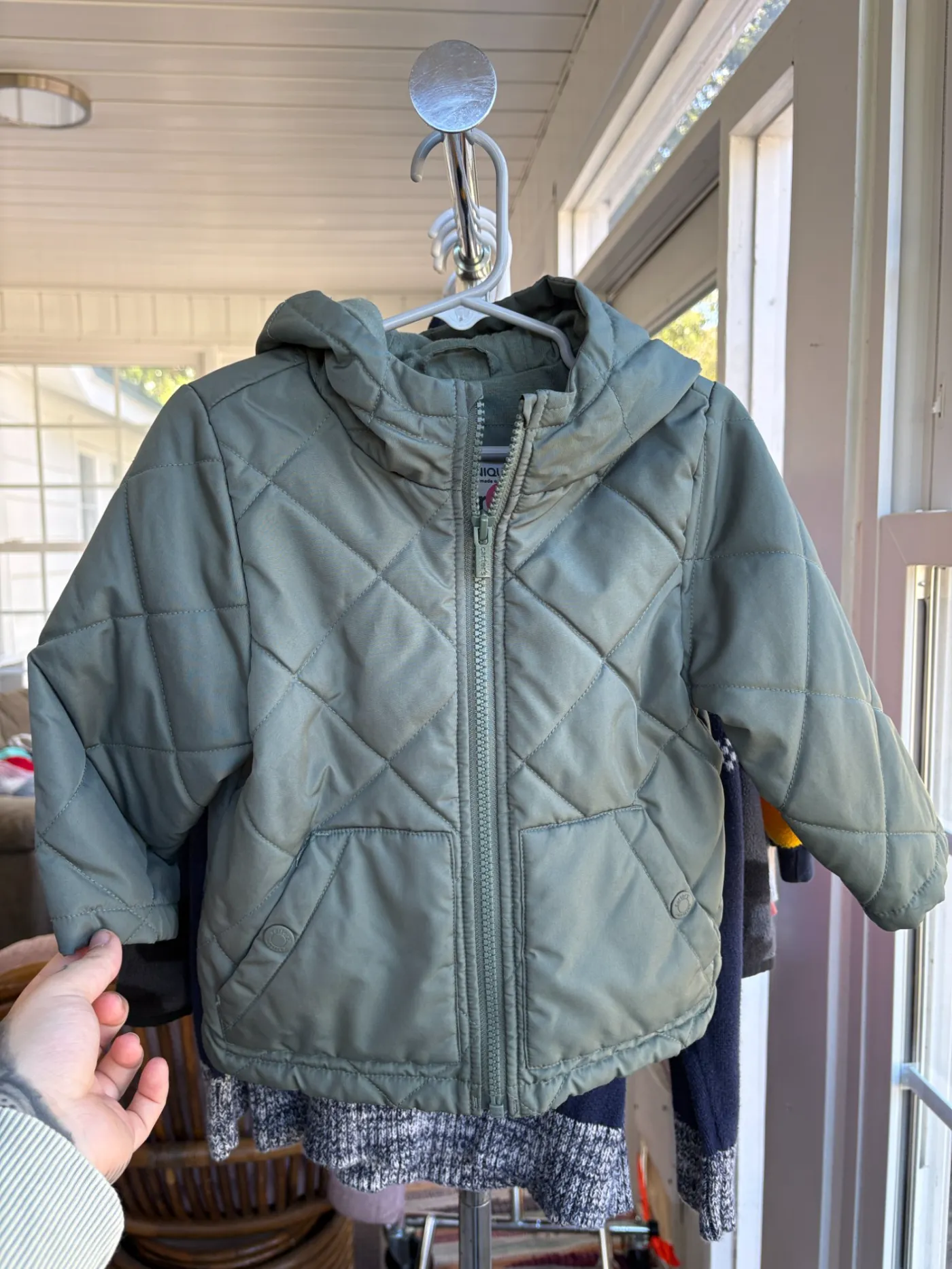 Baby Olive Green Zip Jacket