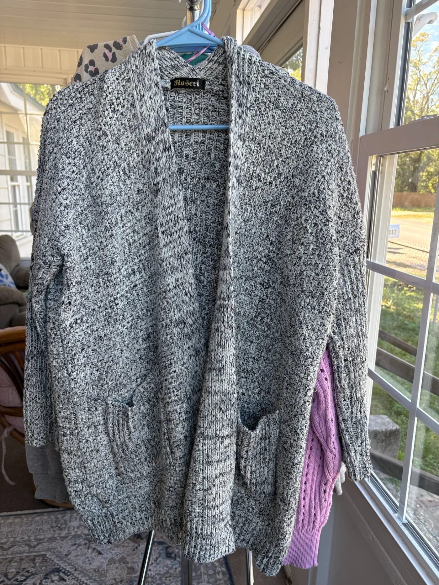 Grey & Black Heather Knit Cargian