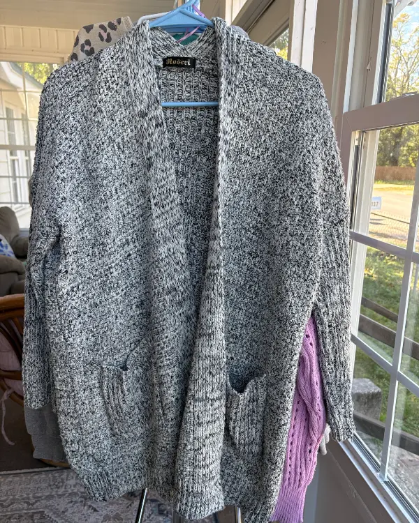 Grey & Black Heather Knit Cargian