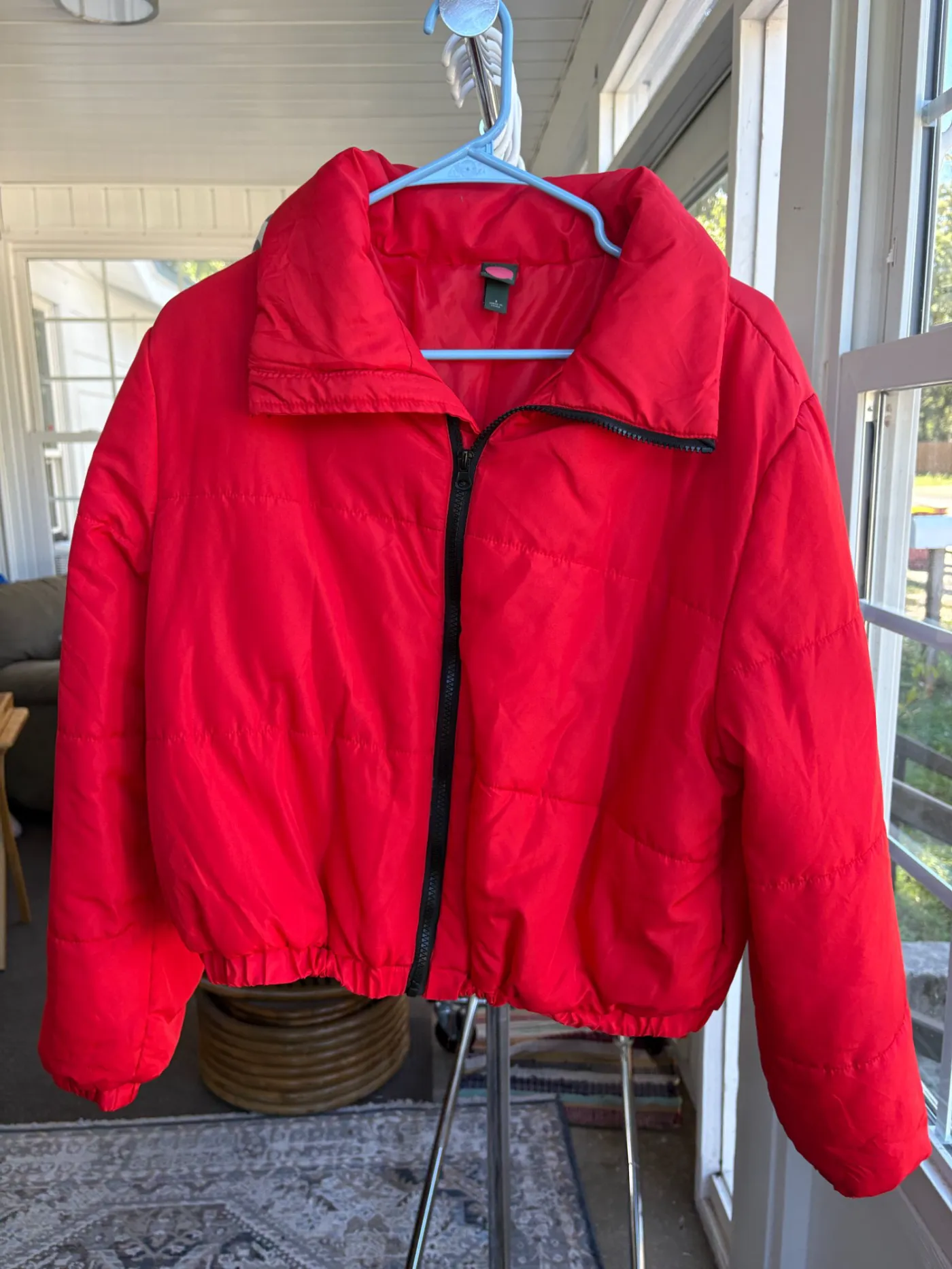 Red Zip Puffer Jacker