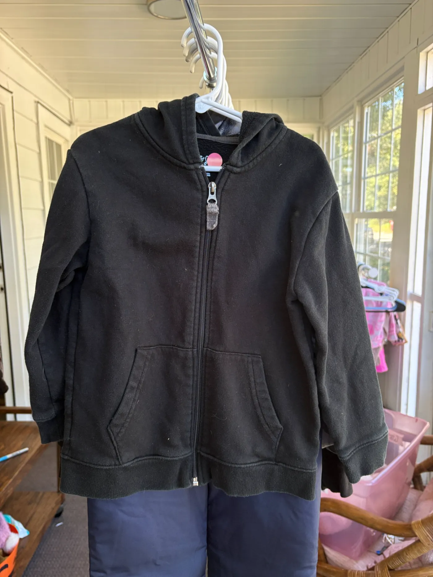 Kids' Black Zipper Hoodie