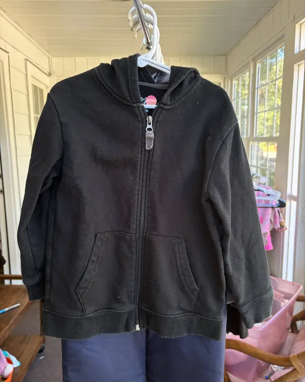 Kids' Black Zipper Hoodie
