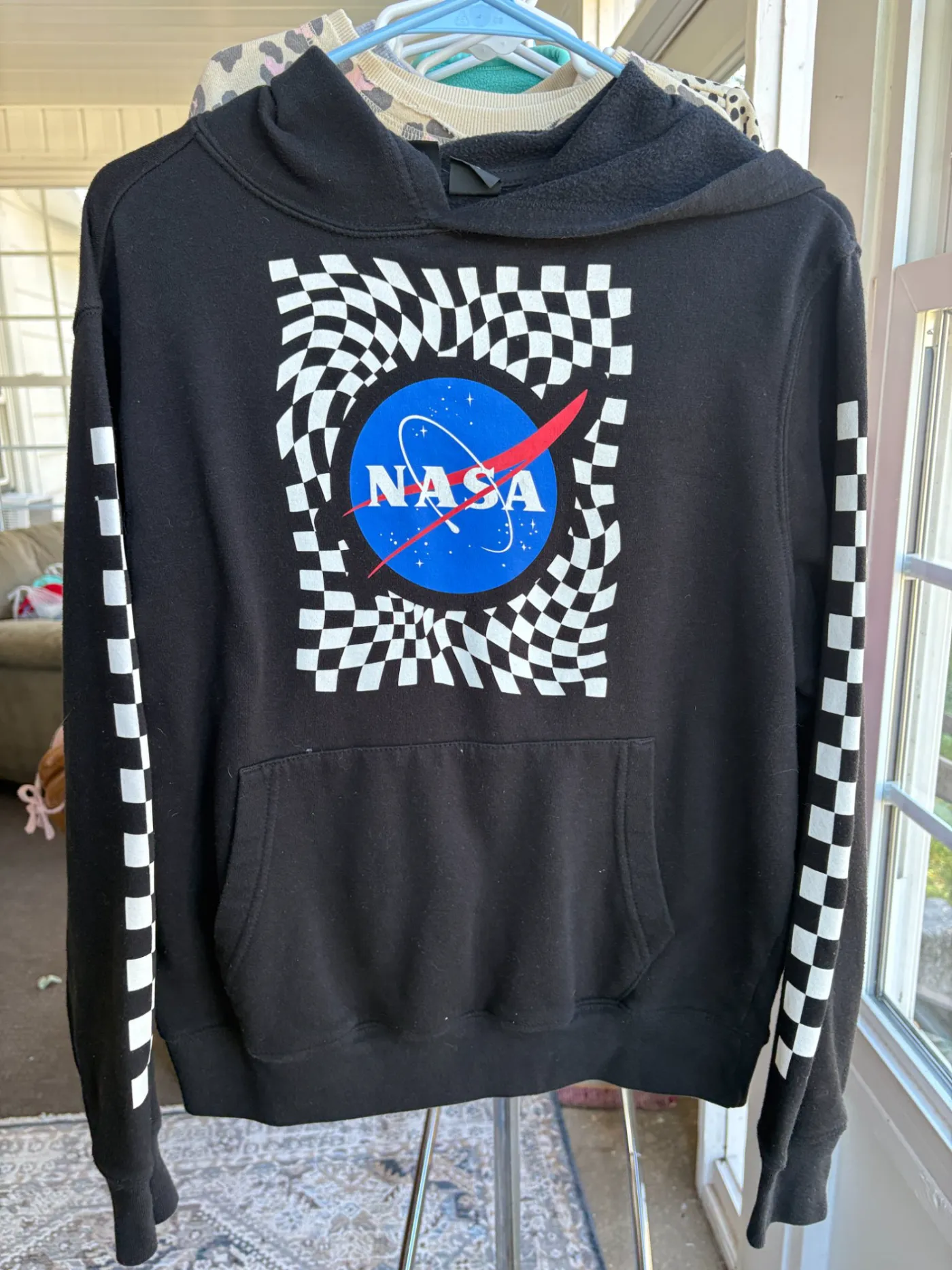 Checkered NASA Graphic Hoodie