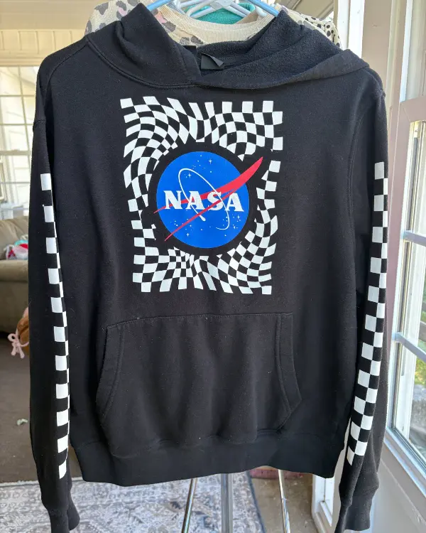 Checkered NASA Graphic Hoodie