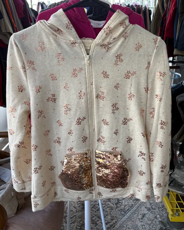 Tan Floral Glitter Jacket