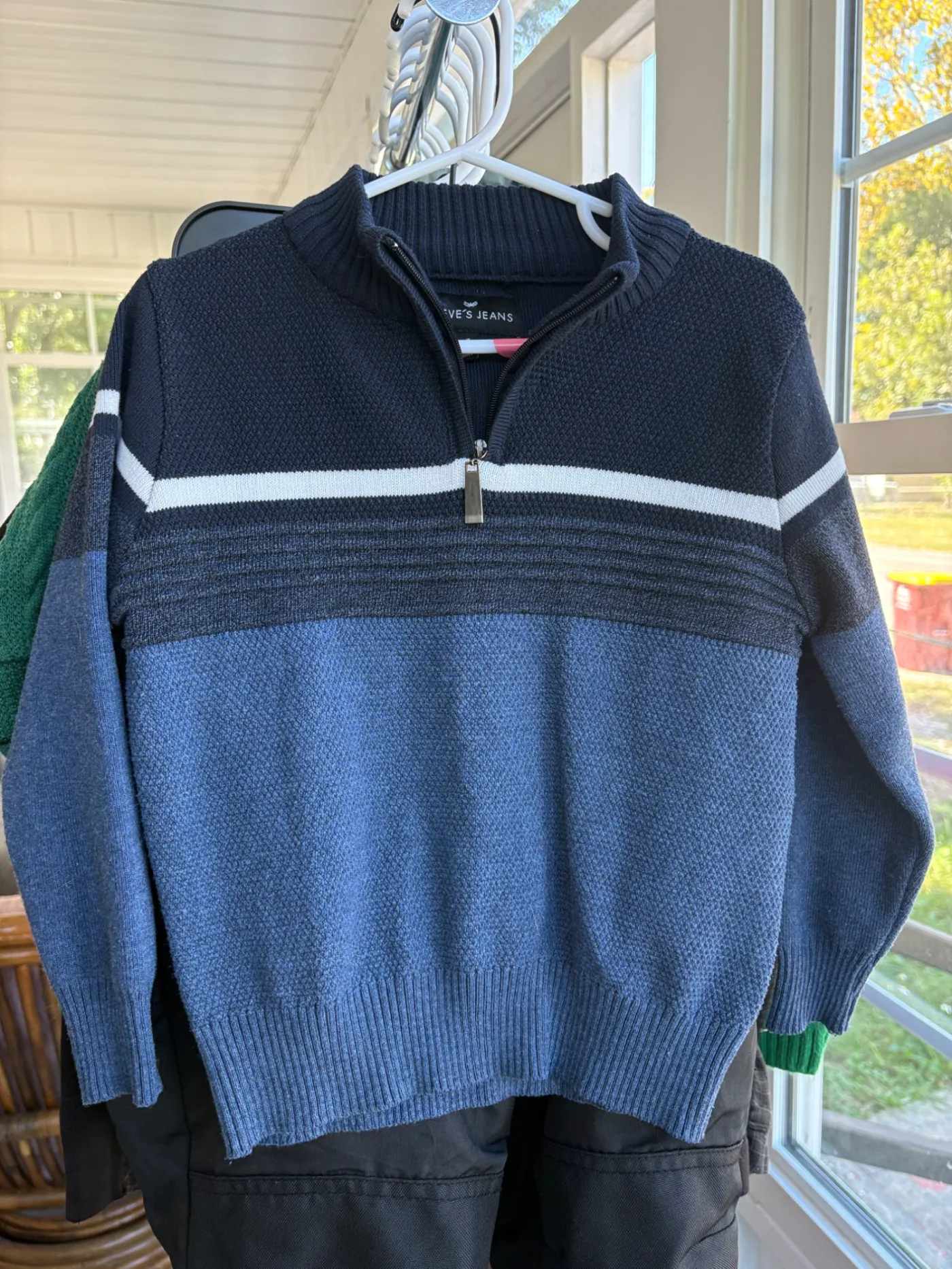 Kids Striped Quarter-Zip Sweater