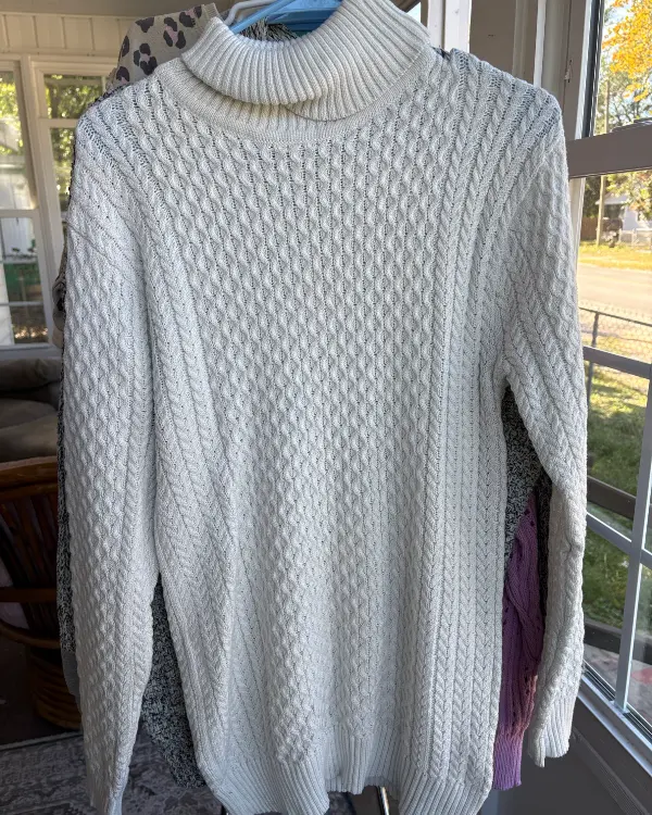 Off White Turtleneck Sweater