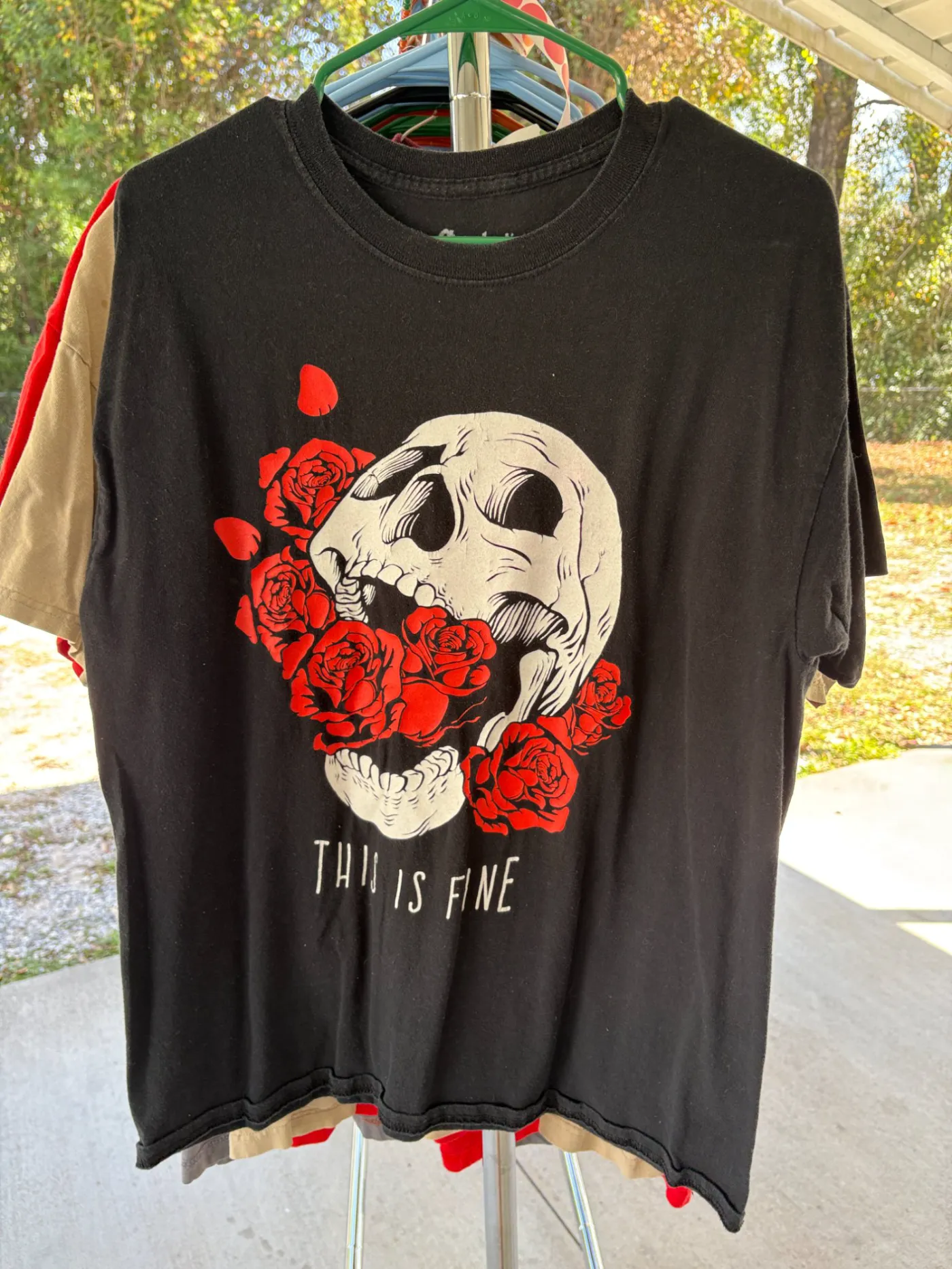 Black "This is Fine" Tee