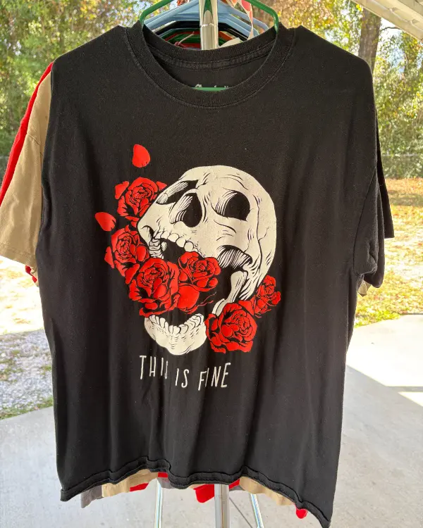 Black "This is Fine" Tee