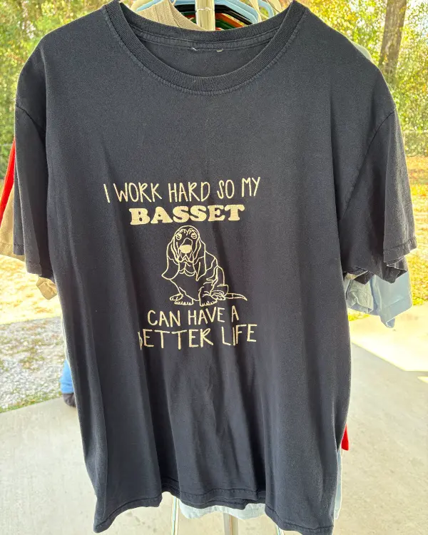 Navy Blue Basset Hound Tee