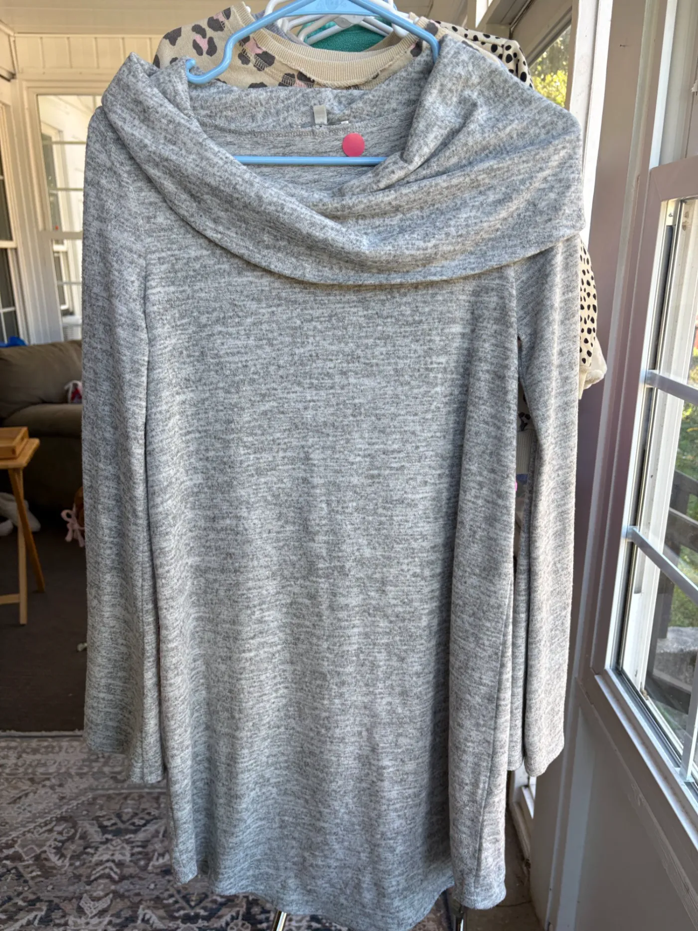 Heather Grey Cowl Neck